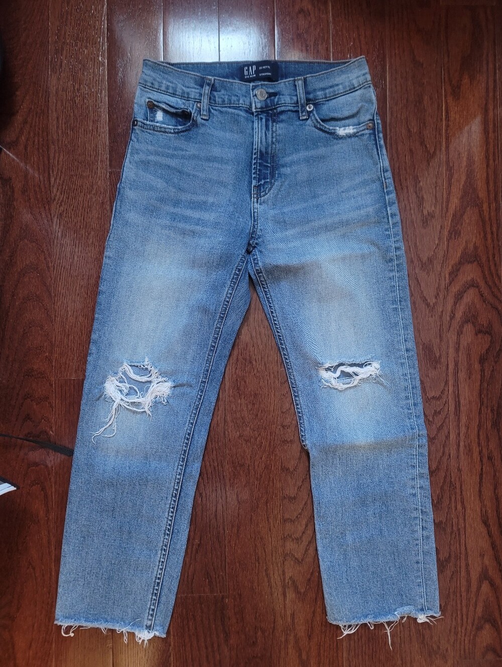 GAP Women's Distressed Straight Jeans